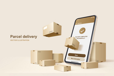 Parcel delivery concept for fast service Vector Image