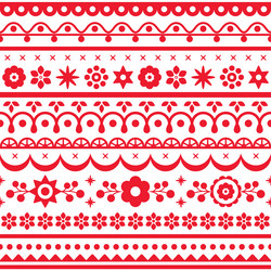 Polish folk art round design elements Royalty Free Vector