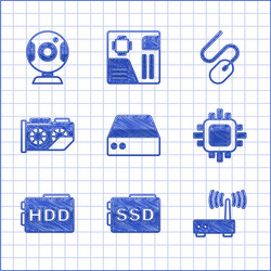 set server data web hosting ssd card router vector image