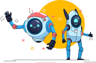 two game style robots vector image