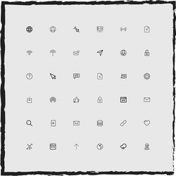 web simple linear icons set vector image
