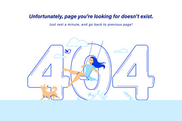 404 error web page design line art vector image