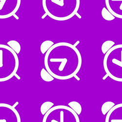 Alarm clock web icon flat design seamless pattern vector