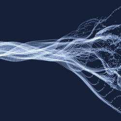 array with dynamic emitted particles water splash vector image