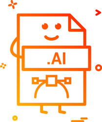 computer ai file format type icon design vector image
