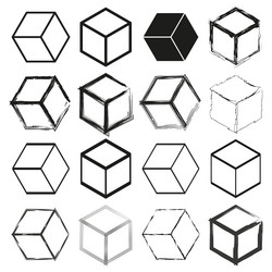 isometric cube pattern geometric block shapes vector image