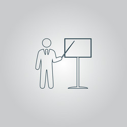 presentation sign icon man standing with pointer vector image