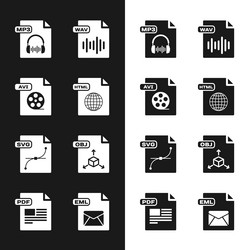 set html file document avi mp3 wav svg obj vector image