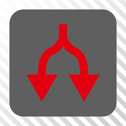 split arrows down rounded square button vector image