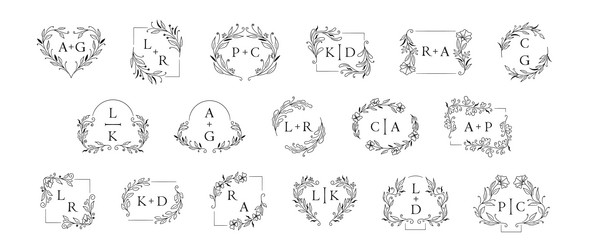 Lr initial wedding monogram logo Royalty Free Vector Image