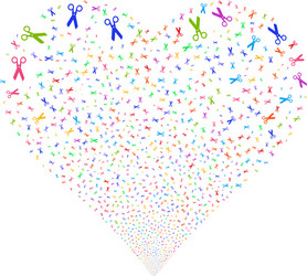 scissors fireworks heart vector