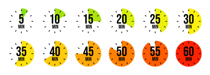 simple stopwatch icons colorful chronometer time vector image