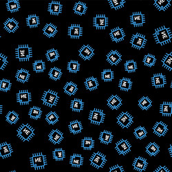 line computer processor with microcircuits cpu vector image