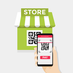 Mobile scan qr code for payment to shopping store vector