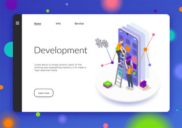 Programming coding development isometric banner vector