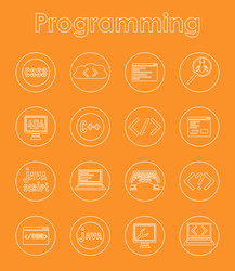 set of programming simple icons vector image