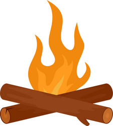 simple camp fire icon flat style vector