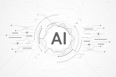 abstract artificial intelligence circuit line vector image