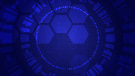 abstract circuit in circle with light on dark vector image
