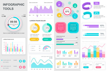 Bundle infographic ui ux kit elements vector