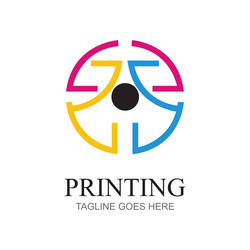 Digital printing logo design template logo for Vector Image