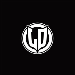 Dl logo monogram with emblem shield design Vector Image