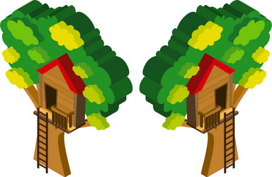 3d design for treehouse in the tree vector image