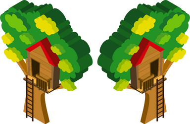 3d design for treehouse in the tree vector