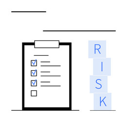 checklist with completed tasks next to stacked vector image