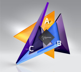 glossy glass translucent triangles on 3d empty vector image