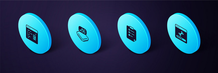 set isometric loading data window clipboard vector image
