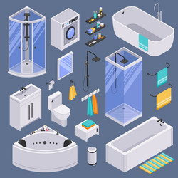 Bathroom interior set with bath sink toilet bowl Vector Image