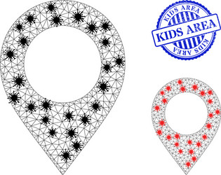 carcass mesh map pointer icons with infectious vector image