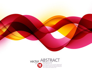 Red wav abstract background with curves lines Vector Image