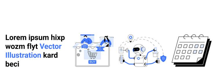 digital commerce automation and scheduling icons vector image
