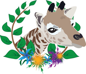 giraffe zoo symbol Vector Image