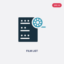 two color film list icon from user interface vector