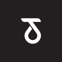 abstract letter td simple geometric loop logo vector image