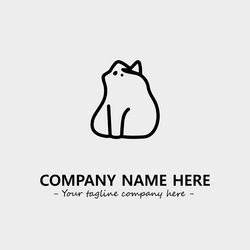 cat character black and white for logo company Vector Image