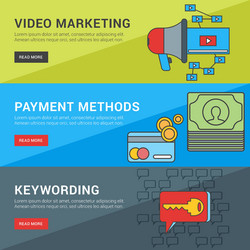 Flat design concept set of for web banners video vector