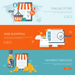 Flat header shopping web vector