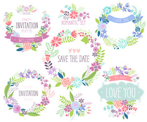 Floral Card Collection Vector Image