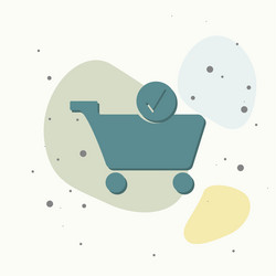 icon check cart on multicolored background vector image