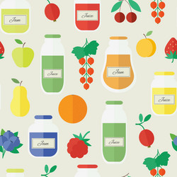 jam and juice seamless pattern in flat style vector image