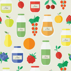 jam and juice seamless pattern in flat style vector