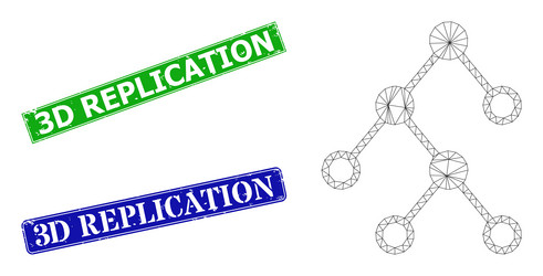 rubber 3d replication seals and triangle mesh vector image