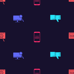 set dislike computer monitor diagnostics mobile vector image