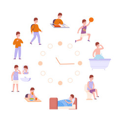 Child's Daily Routine - Wake Up & Schedule vector image