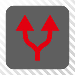 split arrows up rounded square button vector image
