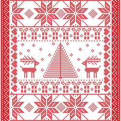 square pattern with reindeers vector image